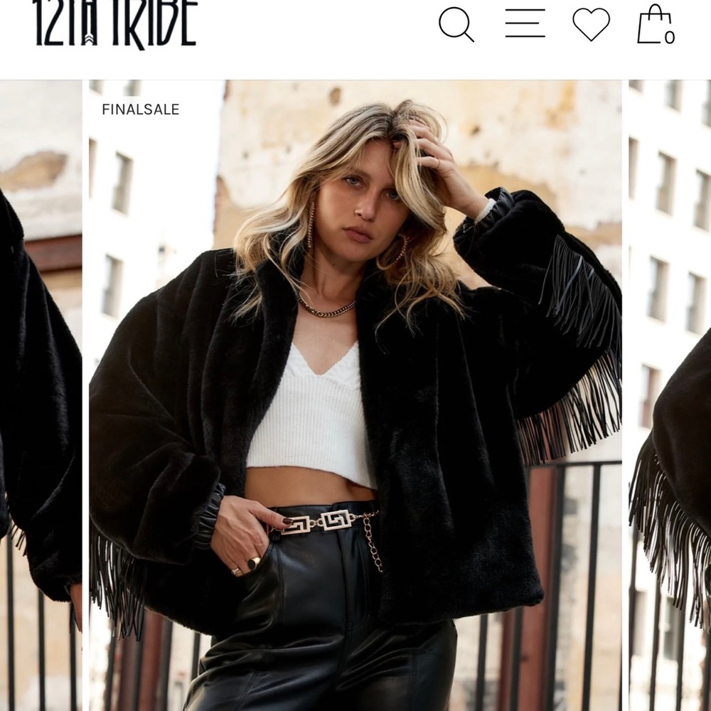 Black Faux Fur Fringe Jacket